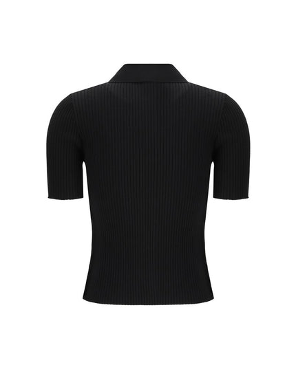 Courrèges Black Viscose Polo Shirt