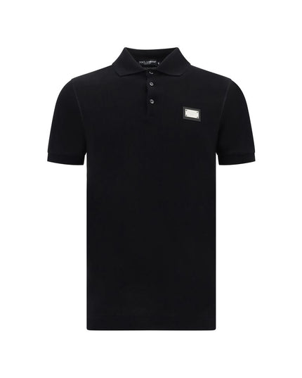Dolce & Gabbana Black Cotton Polo Shirt