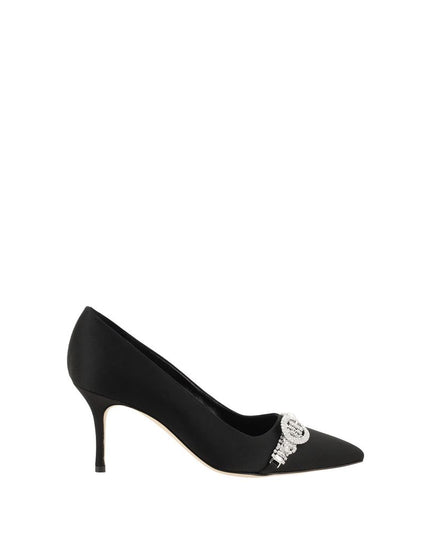 Manolo Blahnik Black Asapump Satin Pumps