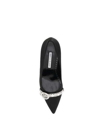 Manolo Blahnik Black Asapump Satin Pumps