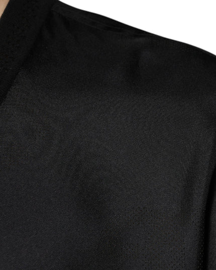 Dolce & Gabbana Black Cotton Square Neck Short Sleeve T-shirt