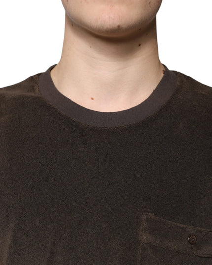 Dolce & Gabbana Brown Cotton Crew Neck Short Sleeves T-shirt