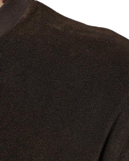 Dolce & Gabbana Brown Cotton Crew Neck Short Sleeves T-shirt
