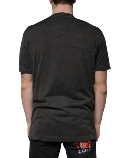 Dolce & Gabbana Black Cotton Crew Neck Short Sleeves T-shirt