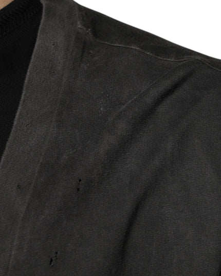 Dolce & Gabbana Black Cotton Crew Neck Short Sleeves T-shirt