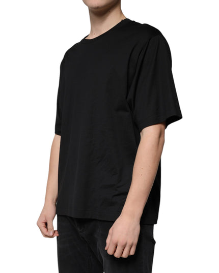 Dolce & Gabbana Black Cotton Crew Neck Short Sleeves T-shirt