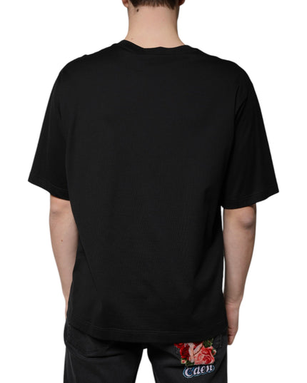 Dolce & Gabbana Black Cotton Crew Neck Short Sleeves T-shirt