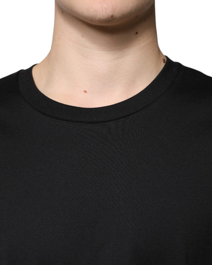 Dolce & Gabbana Black Cotton Crew Neck Short Sleeves T-shirt