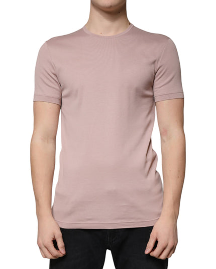 Dolce & Gabbana Brown Cotton Short Sleeves Round Neck T-shirt