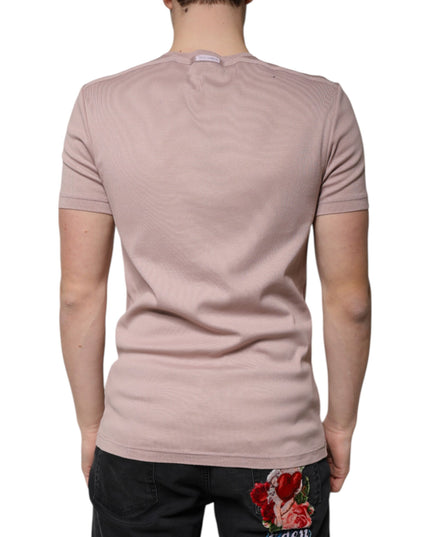 Dolce & Gabbana Brown Cotton Short Sleeves Round Neck T-shirt