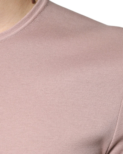 Dolce & Gabbana Brown Cotton Short Sleeves Round Neck T-shirt