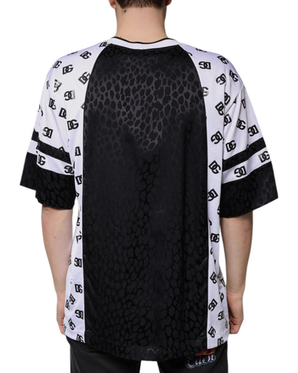 Dolce & Gabbana Black White Logo Men Short Sleeves T-shirt