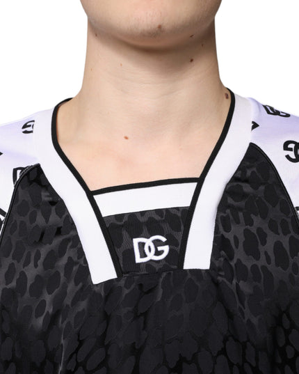 Dolce & Gabbana Black White Logo Men Short Sleeves T-shirt
