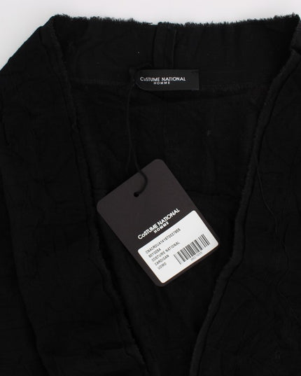 Costume National Black Fine Wool Button Cardigan