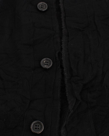Costume National Black Fine Wool Button Cardigan