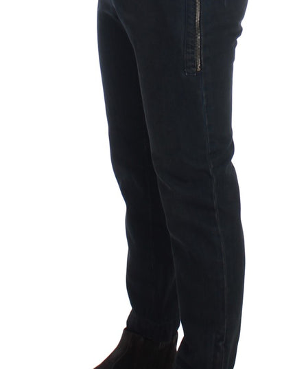 Costume National Blue Cotton Slim Pants Denim Jeans