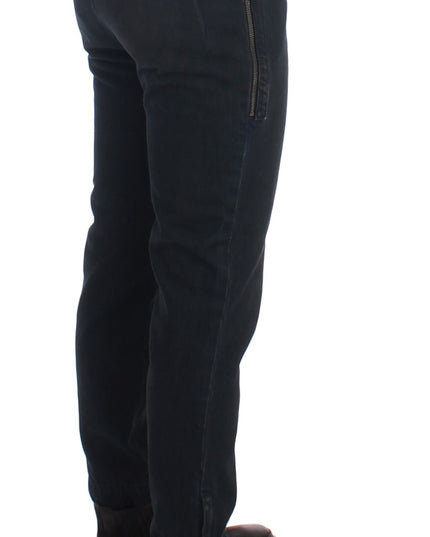 Costume National Blue Cotton Slim Pants Denim Jeans