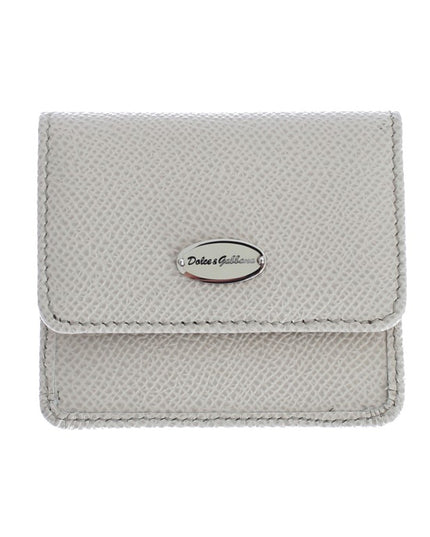Dolce & Gabbana White Dauphine Leather Case Wallet