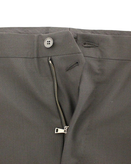 Dolce & Gabbana Black Wool Stretch Pleated Pants
