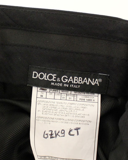 Dolce & Gabbana Black Wool Stretch Pleated Pants