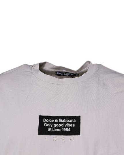 Dolce & Gabbana Beige DG Logo Crew Neck Short Sleeves T-shirt