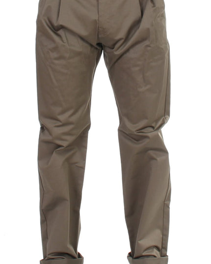 GF Ferre Green Cotton Stretch Comfort Fit Pants