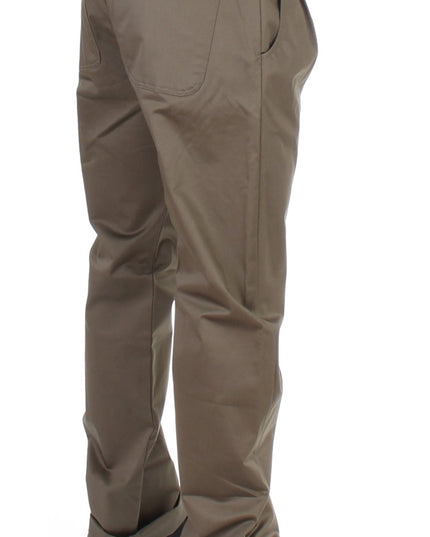 GF Ferre Green Cotton Stretch Comfort Fit Pants