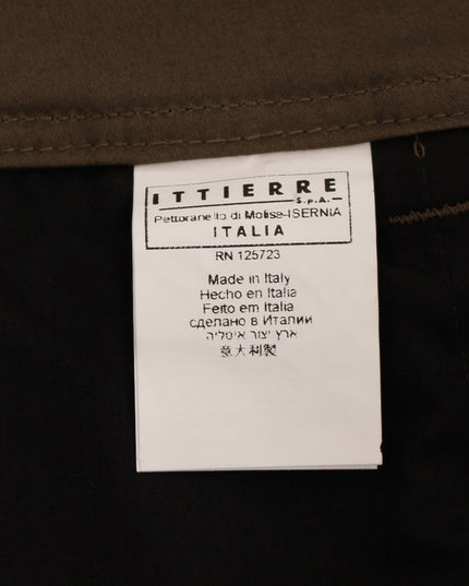 GF Ferre Green Cotton Stretch Comfort Fit Pants