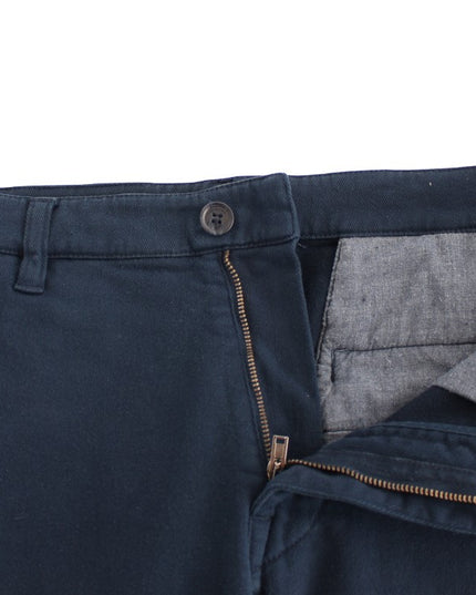 GF Ferre Blue Stretch Straight Fit Pants Chinos