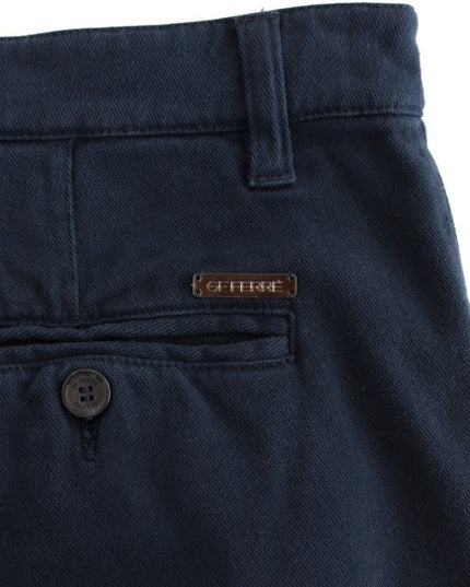 GF Ferre Blue Stretch Straight Fit Pants Chinos