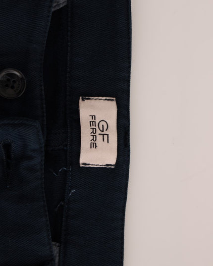 GF Ferre Blue Stretch Straight Fit Pants Chinos