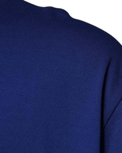 Dolce & Gabbana Blue Logo Print Cotton Men Crew Neck T-shirt