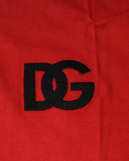 Dolce & Gabbana Red DG Logo Cotton Crew Neck T-shirt