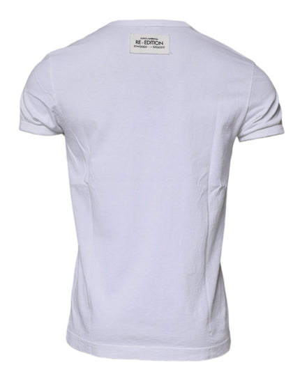 Dolce & Gabbana White Stripes Crew Neck Short Sleeves T-shirt