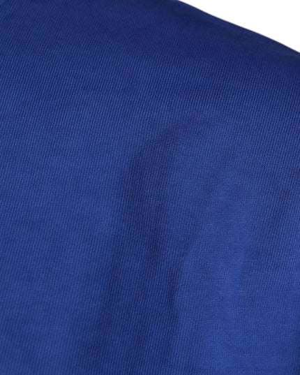 Dolce & Gabbana Blue Graphic Print Cotton Crew Neck T-shirt
