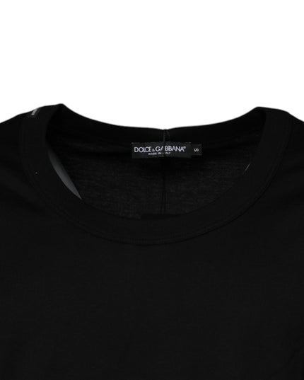 Dolce & Gabbana Black Cotton Round Neck Sleeveless T-shirt