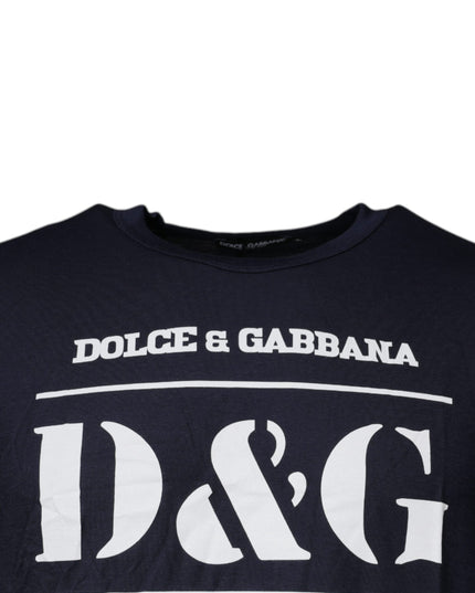 Dolce & Gabbana Blue D&G King Of Love Cotton Crew Neck T-shirt