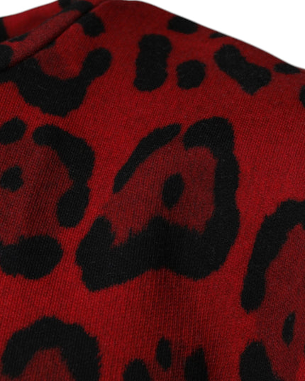 Dolce & Gabbana Red Leopard Print Cotton Sleeveless T-shirt