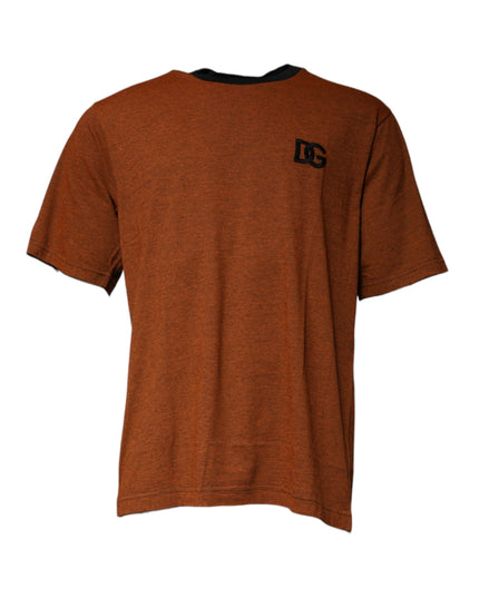 Dolce & Gabbana Brown DG Logo Cotton Crew Neck T-shirt