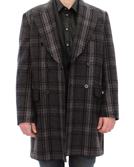 Dolce & Gabbana Gray Double Breasted Coat Jacket