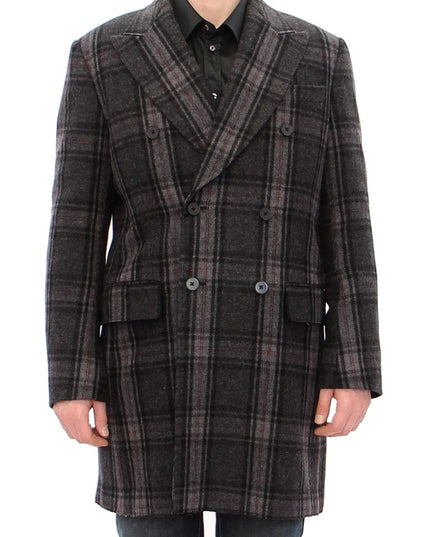 Dolce & Gabbana Gray Double Breasted Coat Jacket