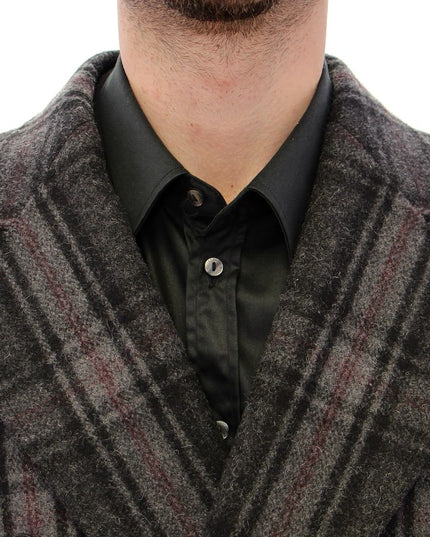 Dolce & Gabbana Gray Double Breasted Coat Jacket