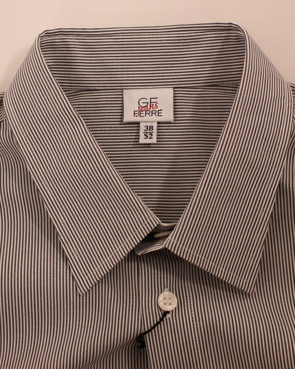 GF Ferre Gray Striped Cotton Casual Shirt