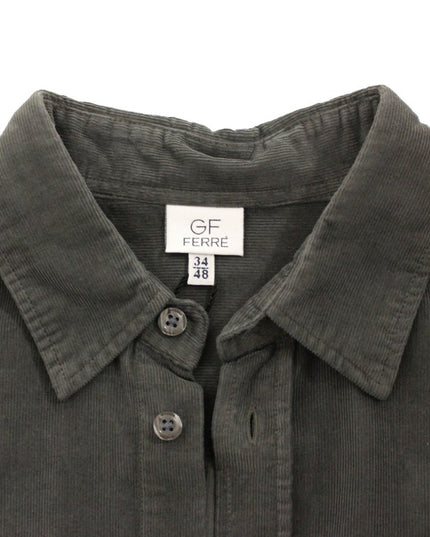 GF Ferre Green Button Front Cotton Casual Shirt