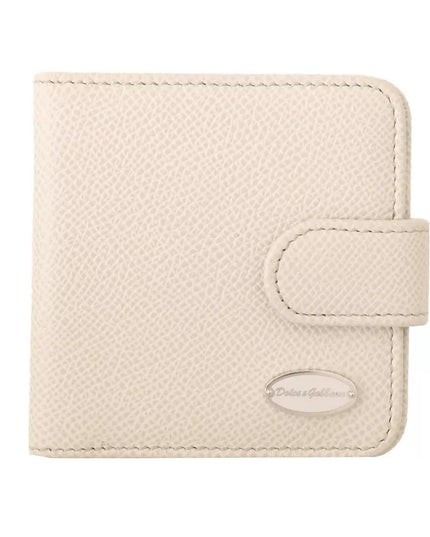 Dolce & Gabbana White Dauphine Leather Condom Case Holder Pocket Wallet