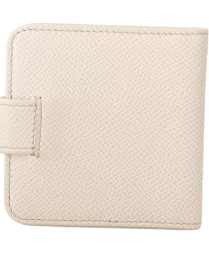 Dolce & Gabbana White Dauphine Leather Condom Case Holder Pocket Wallet