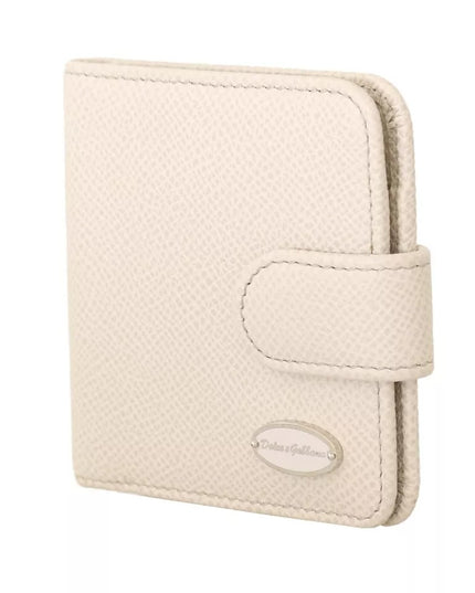 Dolce & Gabbana White Dauphine Leather Condom Case Holder Pocket Wallet