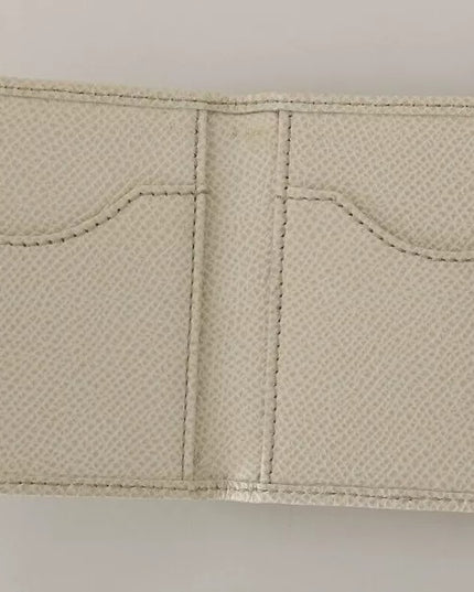 Dolce & Gabbana White Dauphine Leather Condom Case Holder Pocket Wallet
