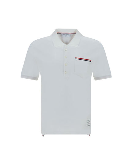 Thom Browne White Cotton Polo Shirt