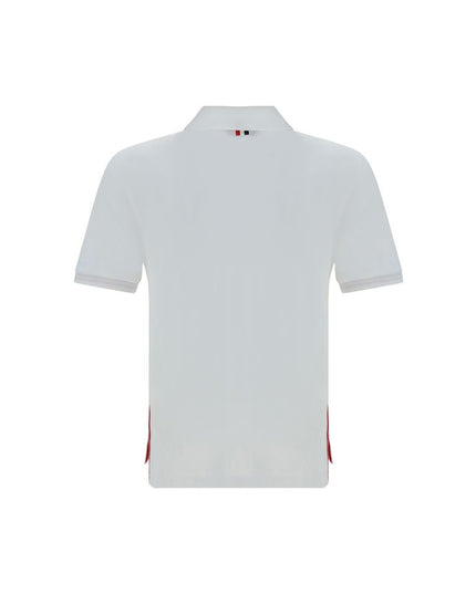 Thom Browne White Cotton Polo Shirt